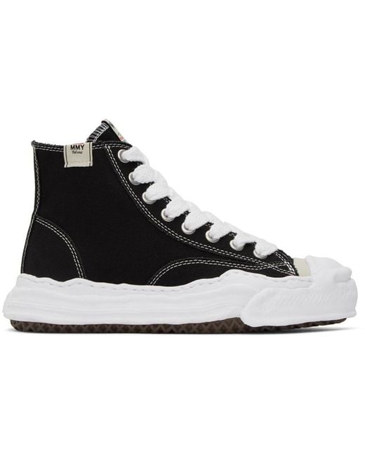 Maison Mihara Yasuhiro Black Logo Detailed Lace-Up Sneakers for men