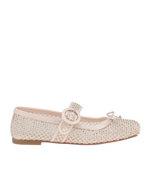 Christian Louboutin Natural Mamastrapitina Bow Detailed Flat Shoes