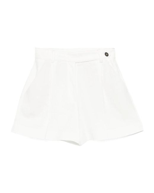 Brunello Cucinelli White Pleated Shorts