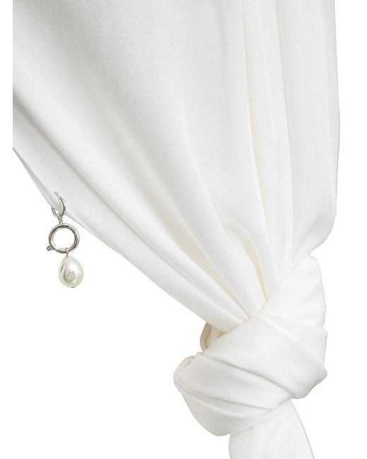 Givenchy White Halterneck Draped Knot Blouse