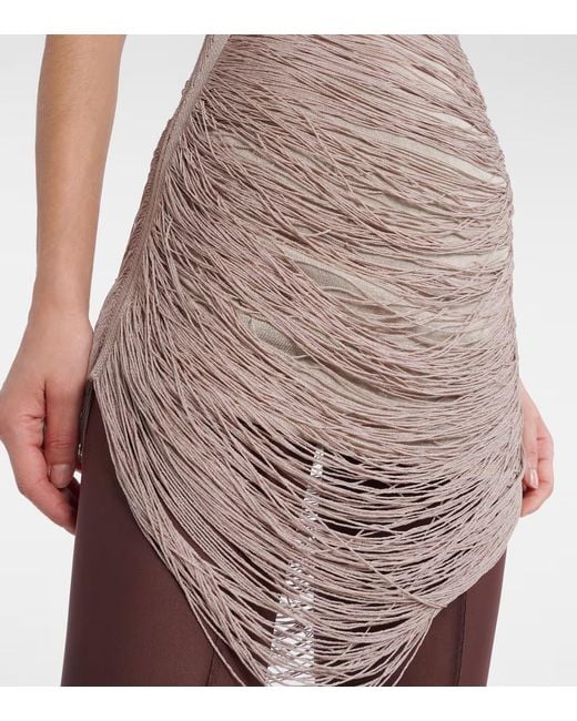 The Attico Brown Fringed Minidress