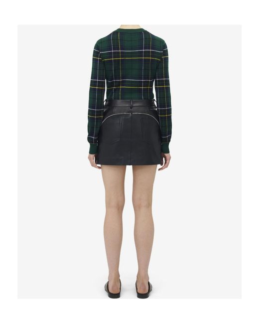 Alexander McQueen Gray Zip Detailed Leather Mini Skirt