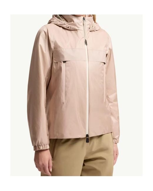 Moncler Natural Fergana Windstopper Hooded Short Down Jacket