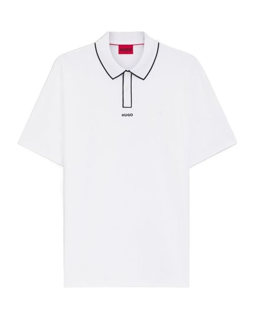 Boss White Boss Contrast Trim Short-Sleeved Polo Shirt for men