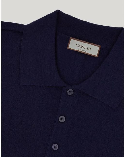 Canali Blue Nuvola Seamless Polo for men