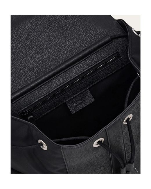 Ferragamo Black Utility Backpack With Hug Buckle for men
