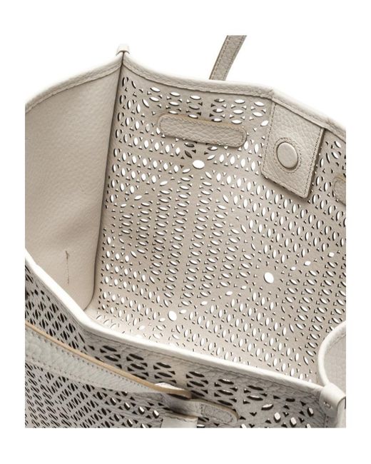 Gianni Chiarini Gray Marcella Laser-Cut Shoulder Bag