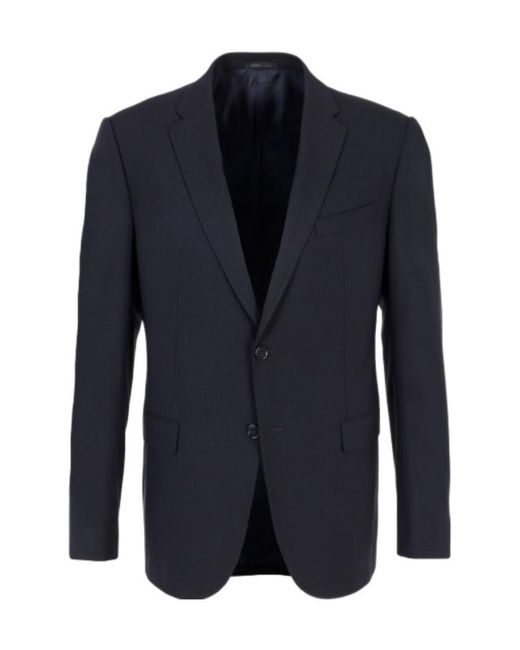 Armani Collezioni Blue Wool Two-Button Suit Jacket for men
