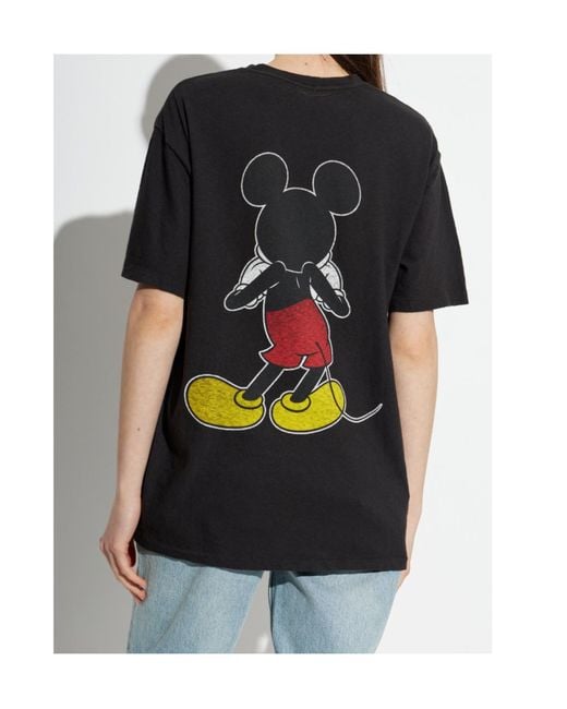 Re/done Black Silly Mickey Boyfriend Tee