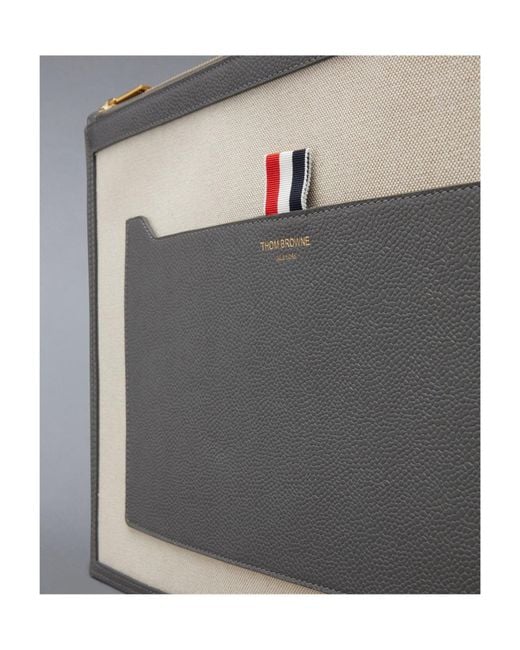 Thom Browne Gray Rwb Stripe Document Holder for men