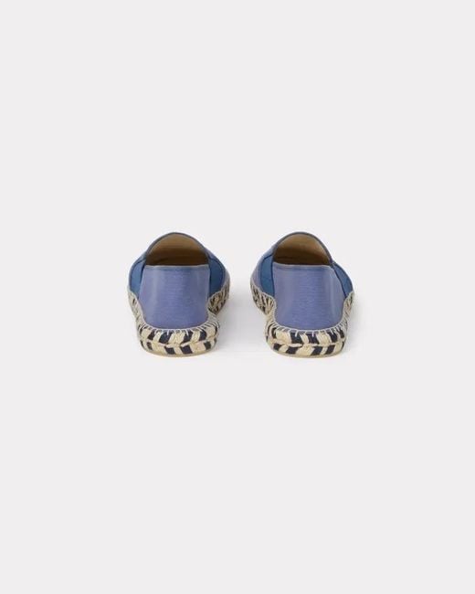KENZO Blue Logo Embroidered Slip-On Shoes for men