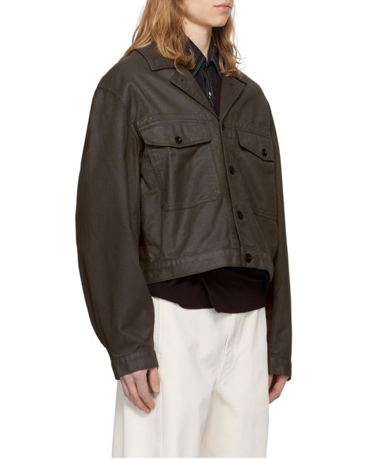 Lemaire Black Buttoned Trucker Jacket for men