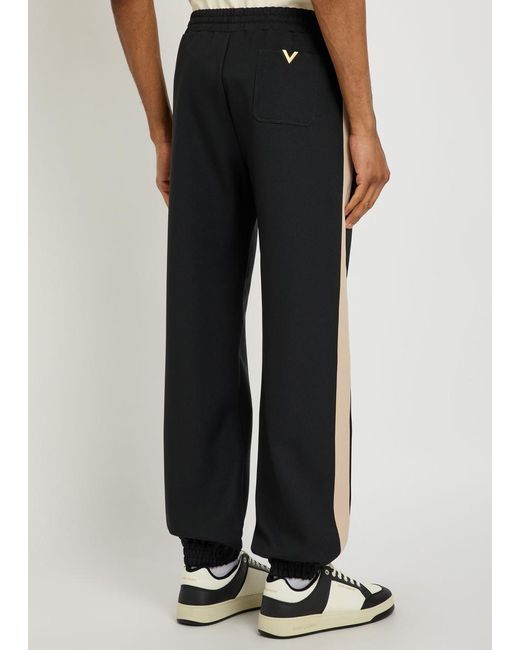 Valentino Black Jersey-Twill Track Pants for men