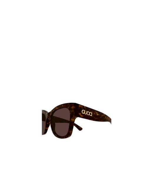 Gucci White Eyewear Butterfly Frame Sunglasses