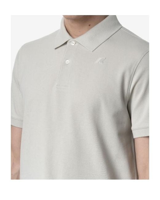K-Way White Amedee Pique Slim for men