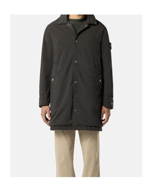 Stone Island Black Long Hooded Parka for men