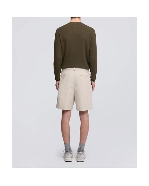 Aspesi Natural Pleated Bermuda Shorts for men