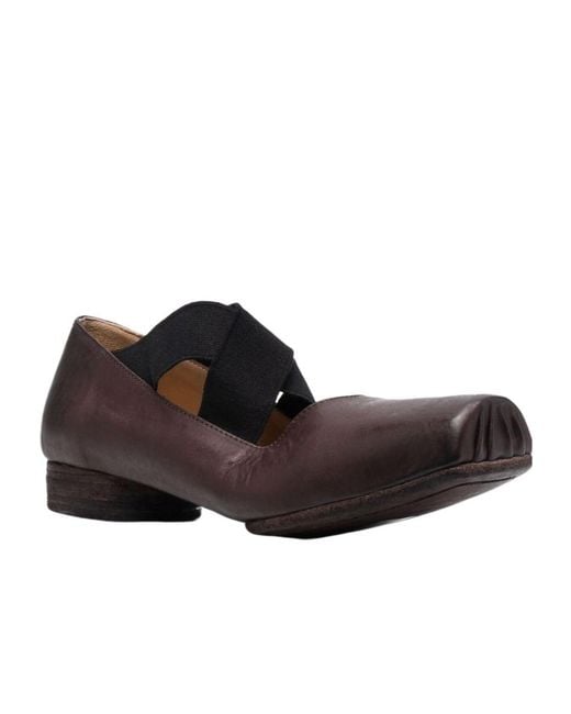 Uma Wang Brown Square-Toe Ballet Flats