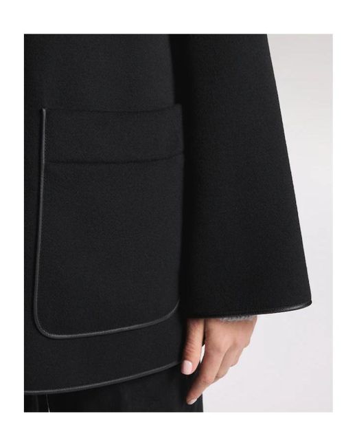 Fay Black Hooded Wool-Cashmere Pea Coat