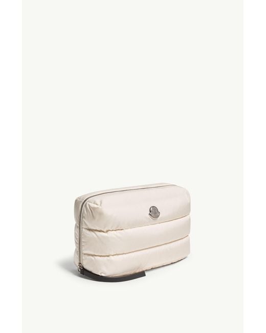 Moncler White Caradoc Quilted Make Up Bag