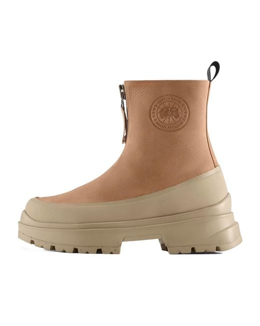 Canada Goose Brown Kya Zip-Up Boots