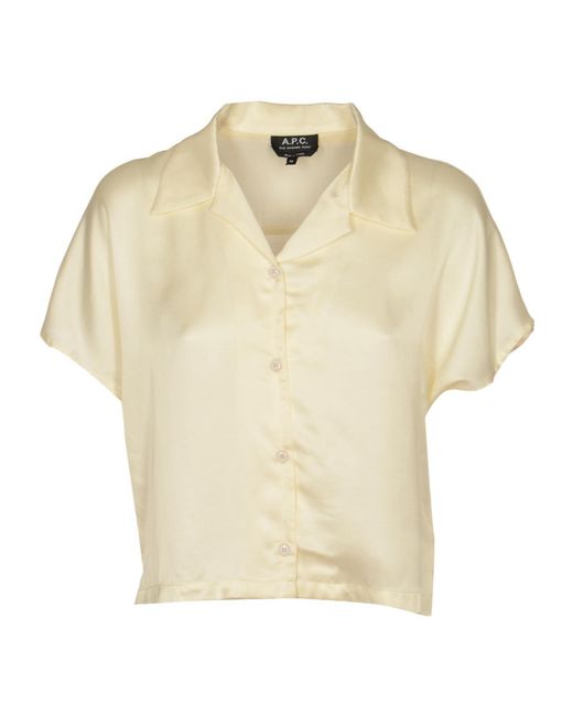 A.P.C. Natural Buttoned Short-Sleeved Shirt
