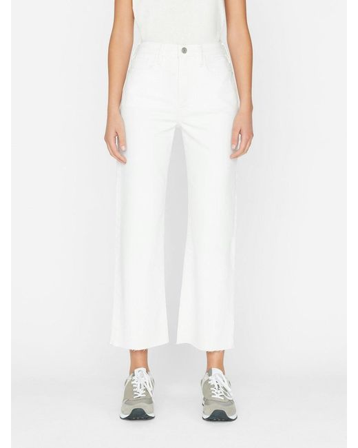 FRAME White High-Rise Button Jeans Pants