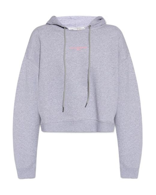 Stella McCartney Blue Long-Sleeved Drawstring Hoodie