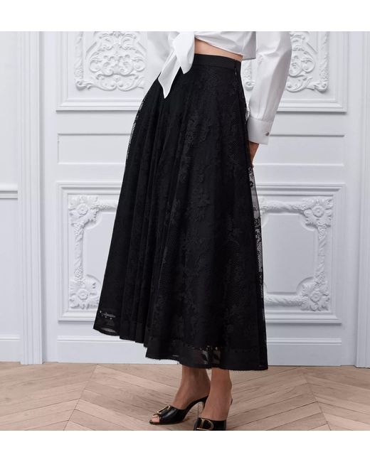Dior Black Mid-Length Flared Skirt