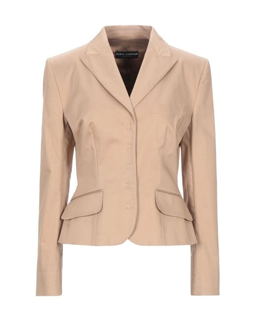 Dolce & Gabbana Natural Solid Color Stretch Long-Sleeve Jacket