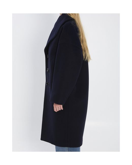 Céline Blue Long Peacoat