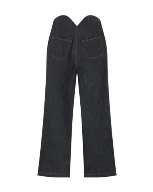 we11done Blue Uneven Thigh-Rise Wide-Leg Jeans