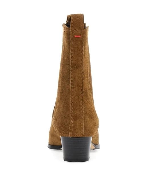 Aeyde Brown Side-Panels Pointed-Toe Ankle Boots
