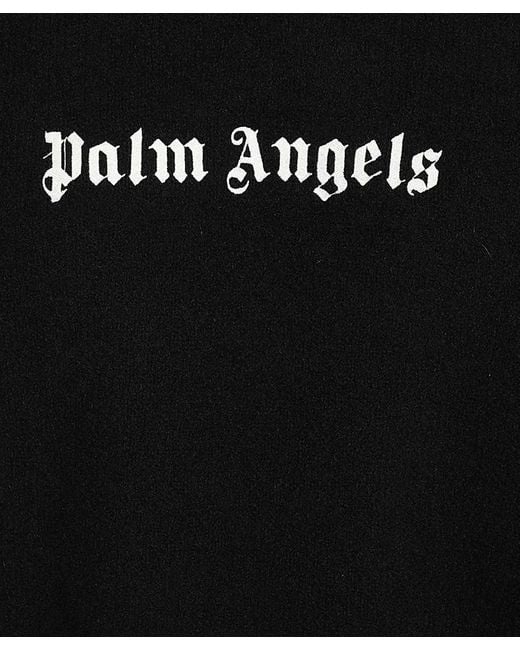 Palm Angels Black Logo Embroidered Crewneck Jumper for men