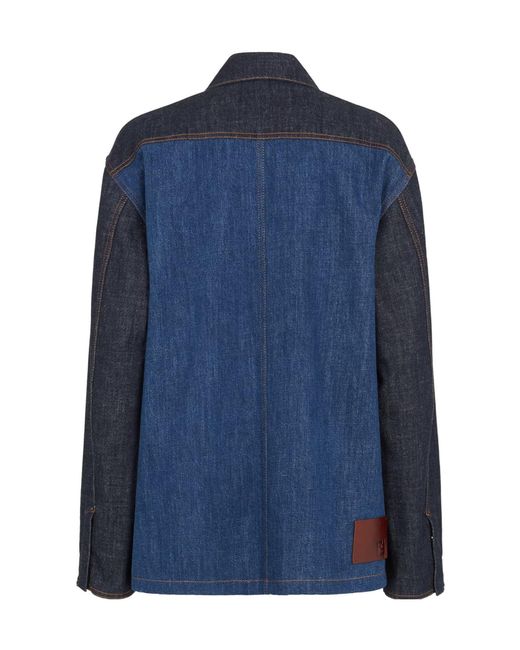 Fendi Blue Two-Tone Denim Jacket