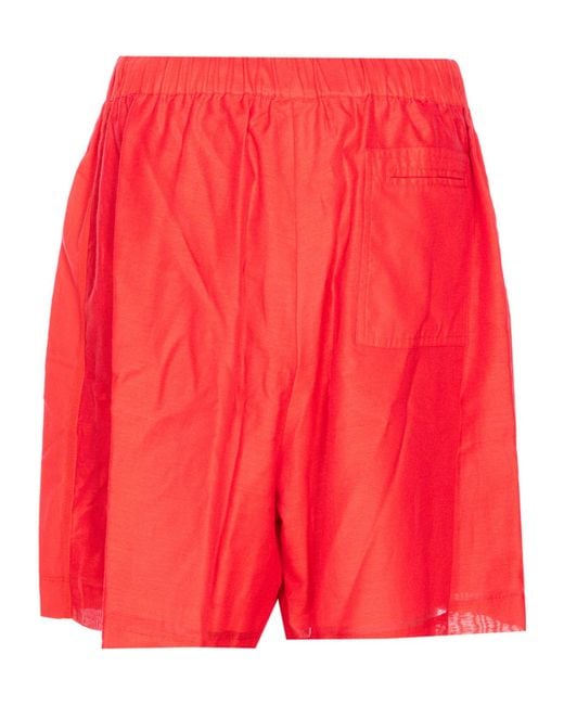 Pinko Red Logo Patch Wide Leg Bermuda Shorts