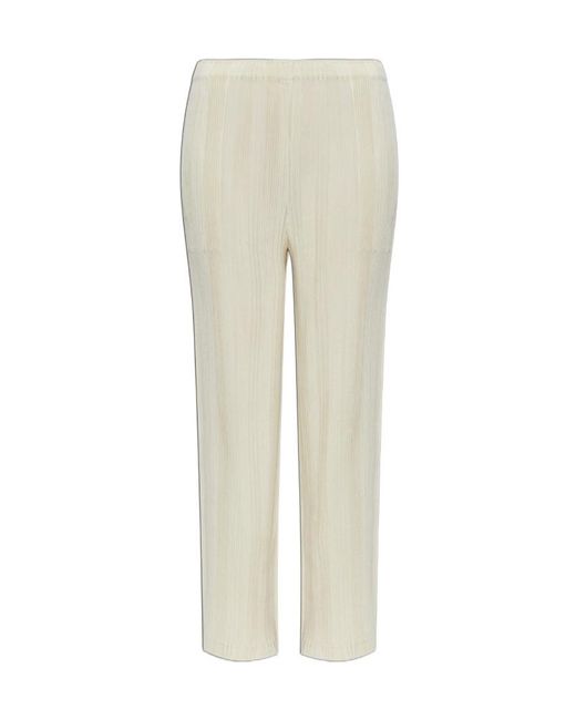 Issey Miyake Natural Plissé-Effect Trousers