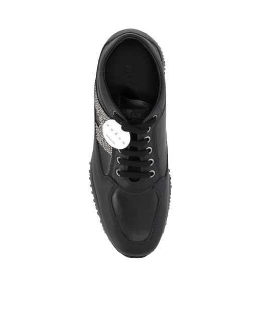 Hogan Black Round-Toe Lace-Up Sneakers