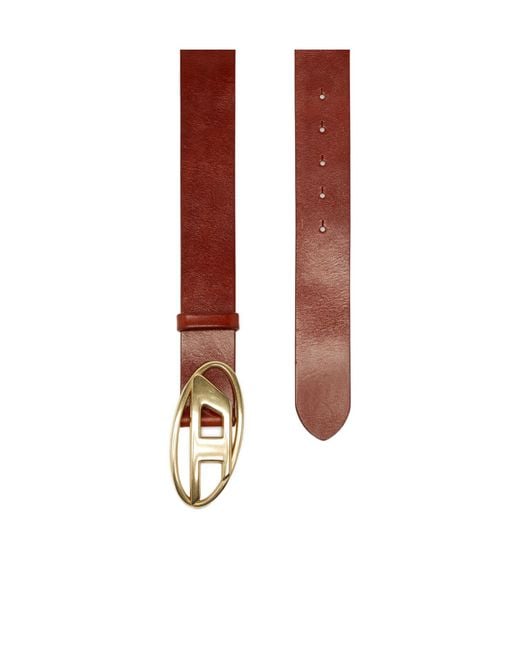 DIESEL Brown Oval-D Logo B1 Dr Belt