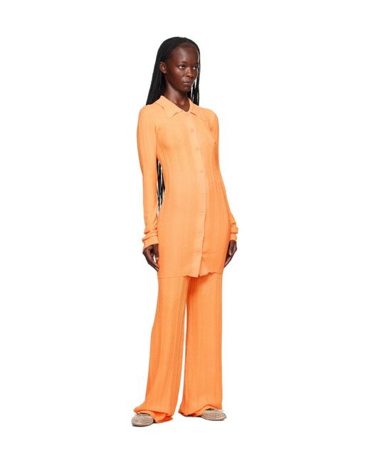 REMAIN Birger Orange Button-Down Cardigan