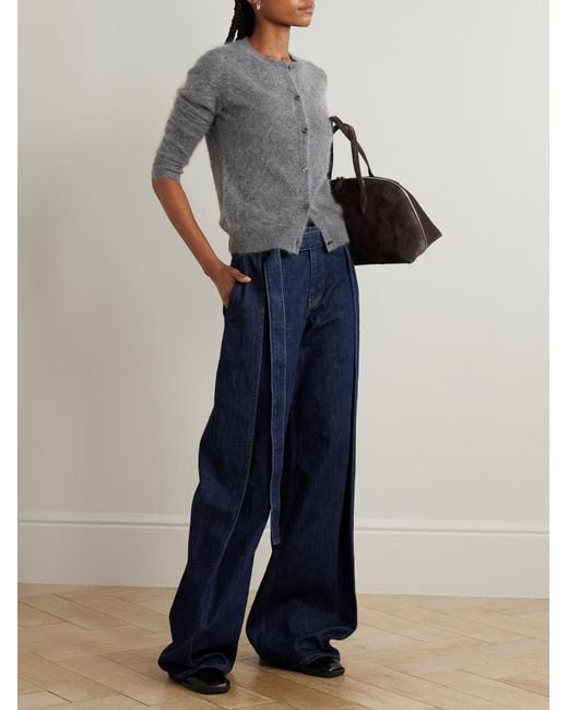 Theory Gray Brushed Cashmere Cardigan