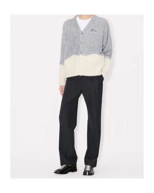 KENZO Gray Winter Holidays' Tinsel Cardigan for men