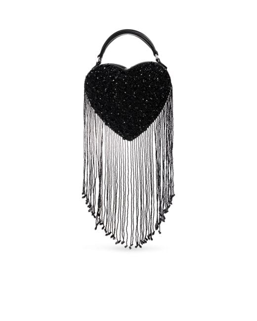 Moschino Black Heart-Shaped Top Handle Bag