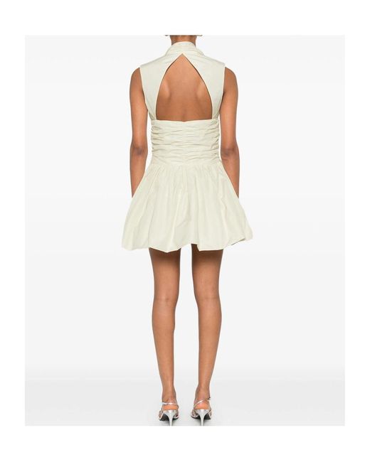 Patou Natural Open-Back Bubble Mini Dress