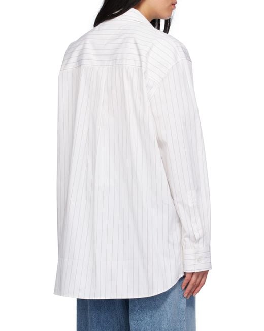 Bottega Veneta White Pinstripe Shirt