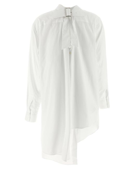 Comme des Garçons White Comme Des Garçons Asymmetric Hem Button-Up Shirt