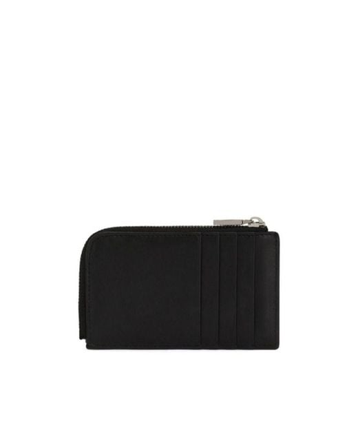 Dolce & Gabbana Black Logo Printed Zipped Card Case for men