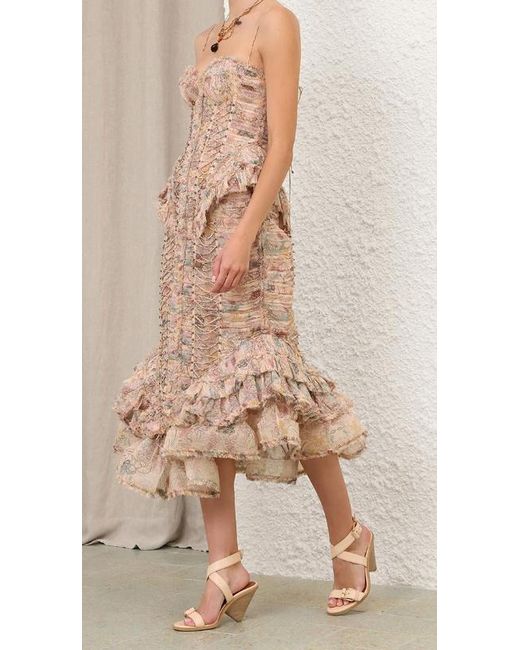 Zimmermann Natural Rebellion Ruffled Midi Dress