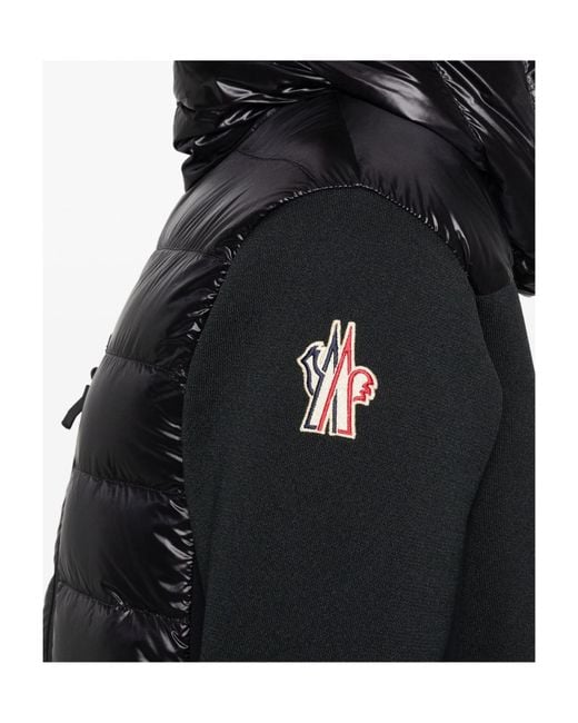 Moncler Black Grenoble Panelled Zip-Up Down Jacket for men