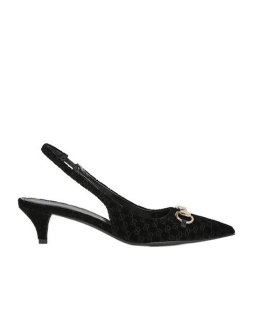 Gucci Black Slingback Pump With Horsebit